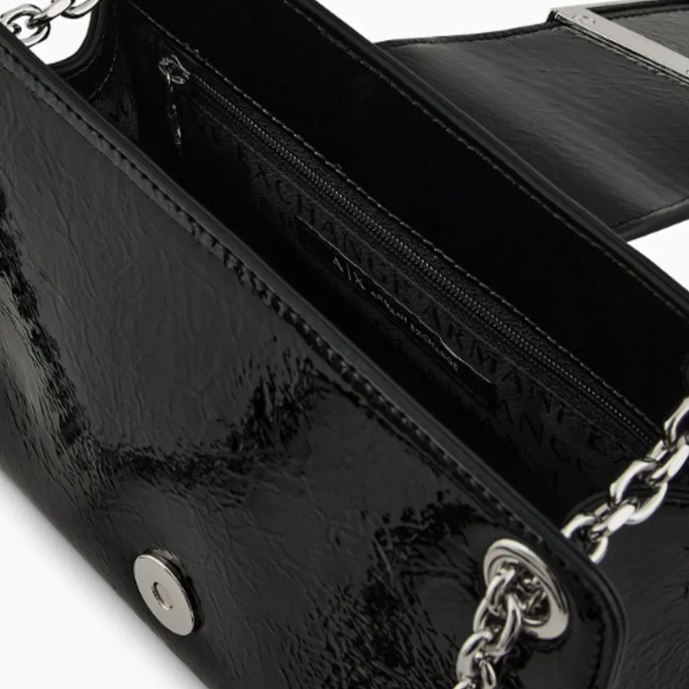 Borsa Donna Mini a Tracolla Chiusa con Patta e Clip ARMANI EXCHANGE Colore Nero