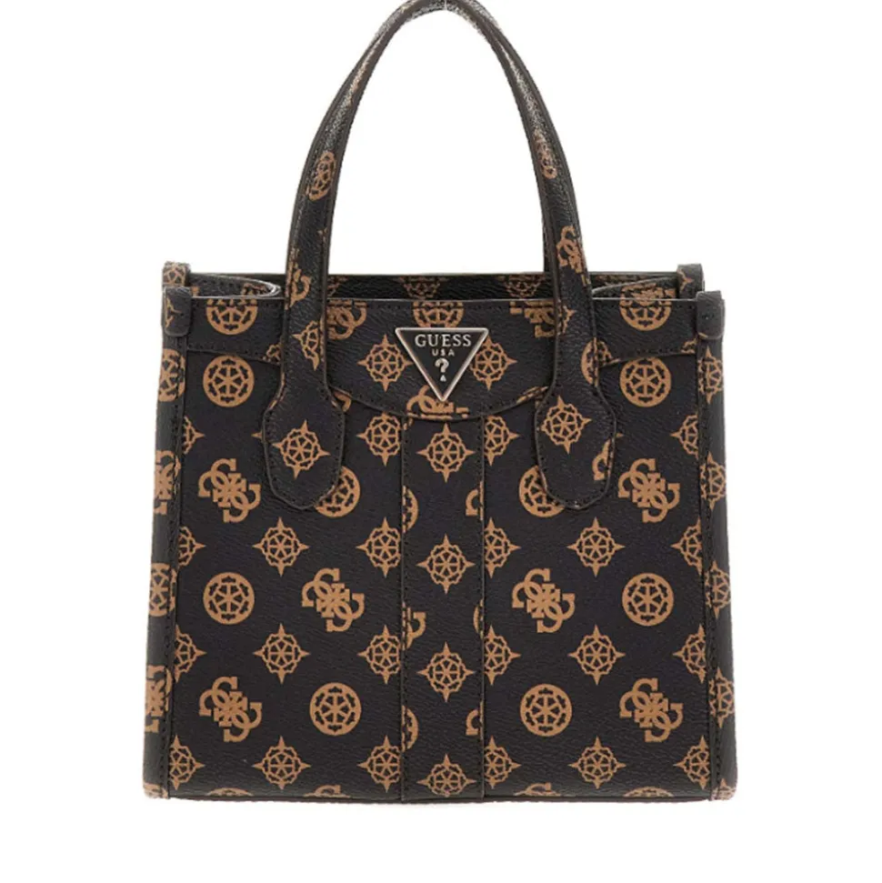 Borsa Donna Mini GUESS a Mano con Tracolla Linea Silvana Colore Mocha Logo