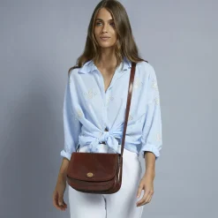Borsa Donna Piccola a Tracolla The Bridge in Pelle Marrone linea Story