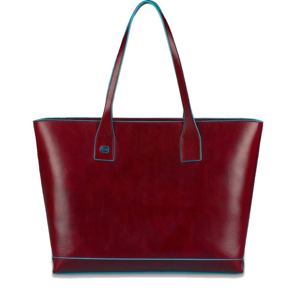Borsa Donna PIQUADRO linea Blue Square Shopping Bag in Pelle Rosso con Porta iPad Mini - BD3336B2