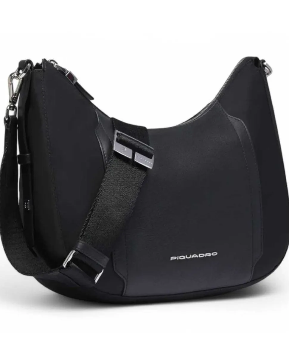 Borsa Donna PIQUADRO linea Circle in Tessuto Riciclato e Pelle Nera - BD6657W92T