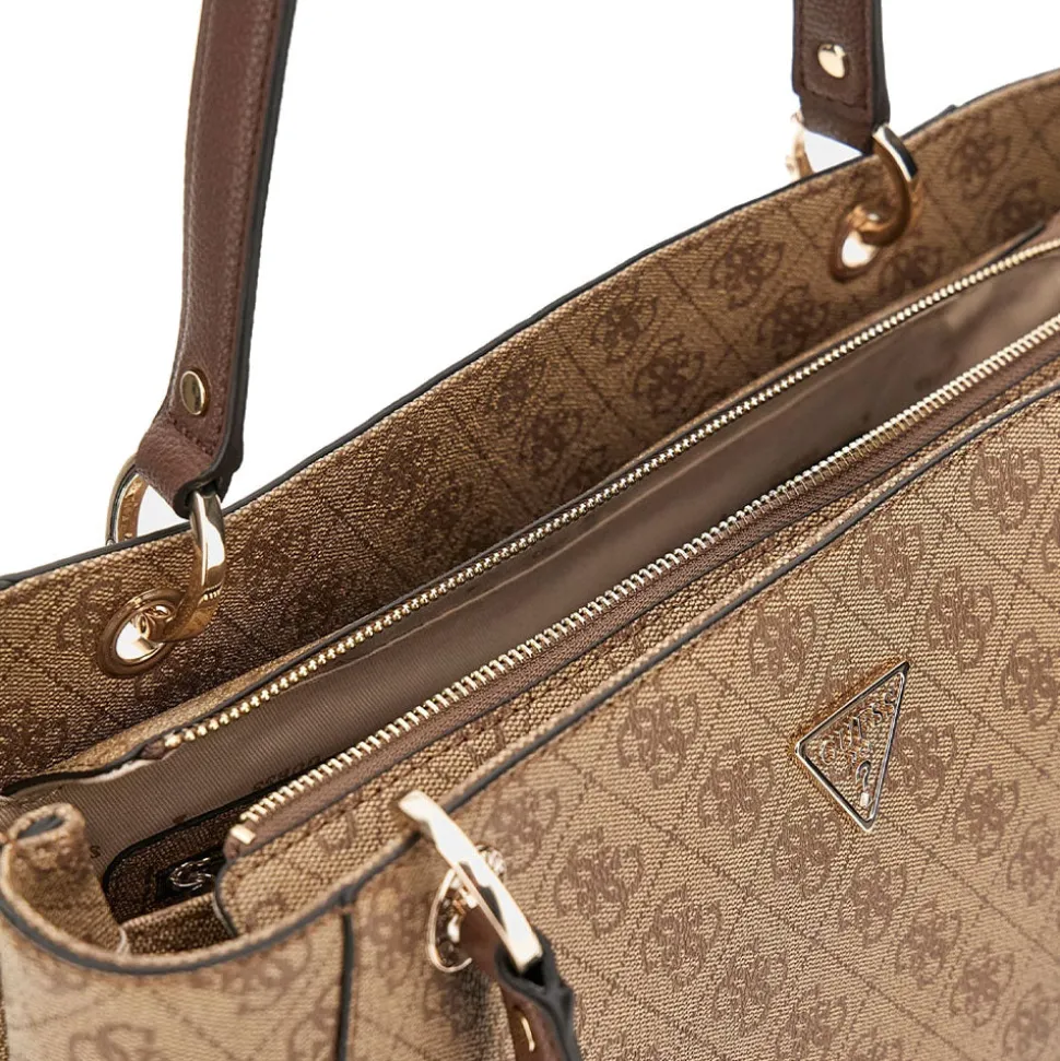 Borsa Donna Shopper a Spalla GUESS Linea Noelle colore Latte Logo - Brown