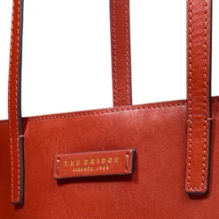 Borsa Donna Shopper THE BRIDGE Linea Mirra in Pelle Arancio Bruciato