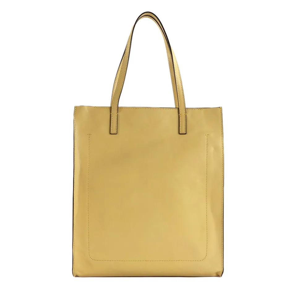 Borsa Donna Shopper Verticale THE BRIDGE linea Mirra in Pelle Giallo Banana
