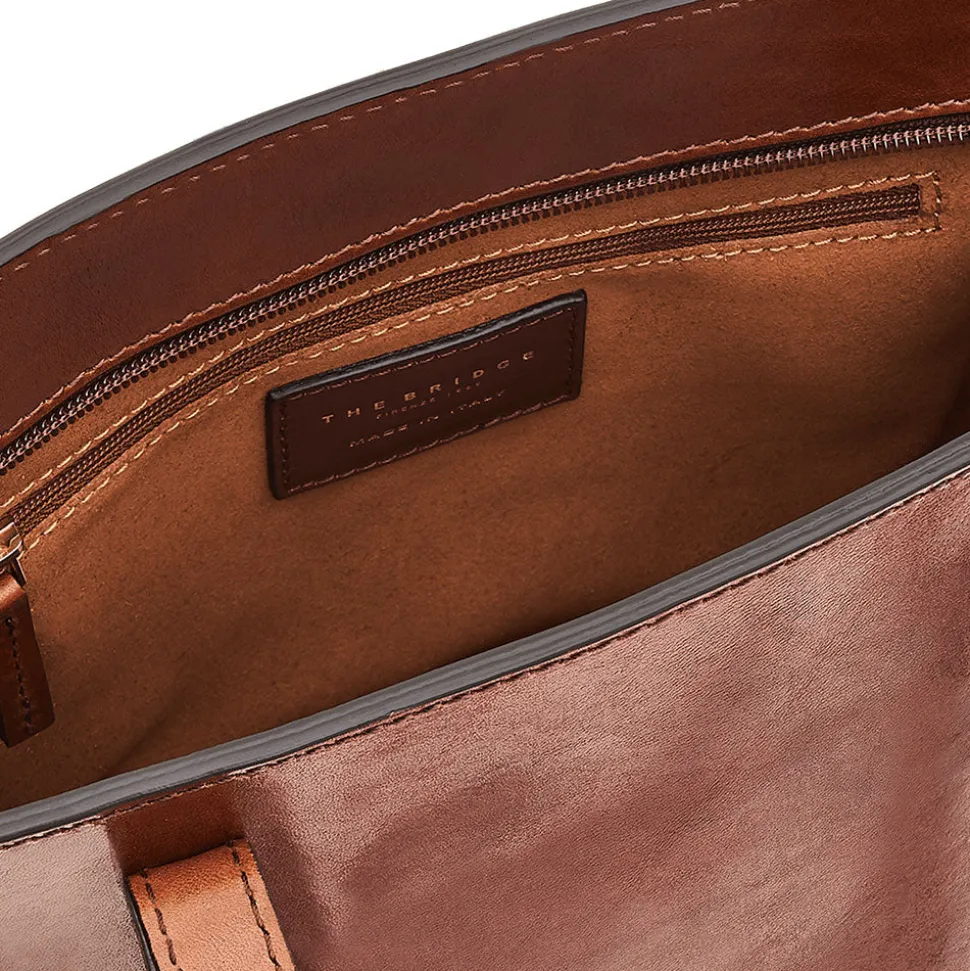 Borsa Donna Shopping a Spalla THE BRIDGE in Pelle Marrone linea Vittoria