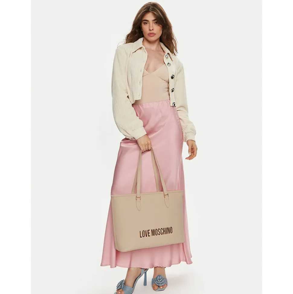 Borsa Donna Shopping LOVE MOSCHINO linea Bold Bag Avorio