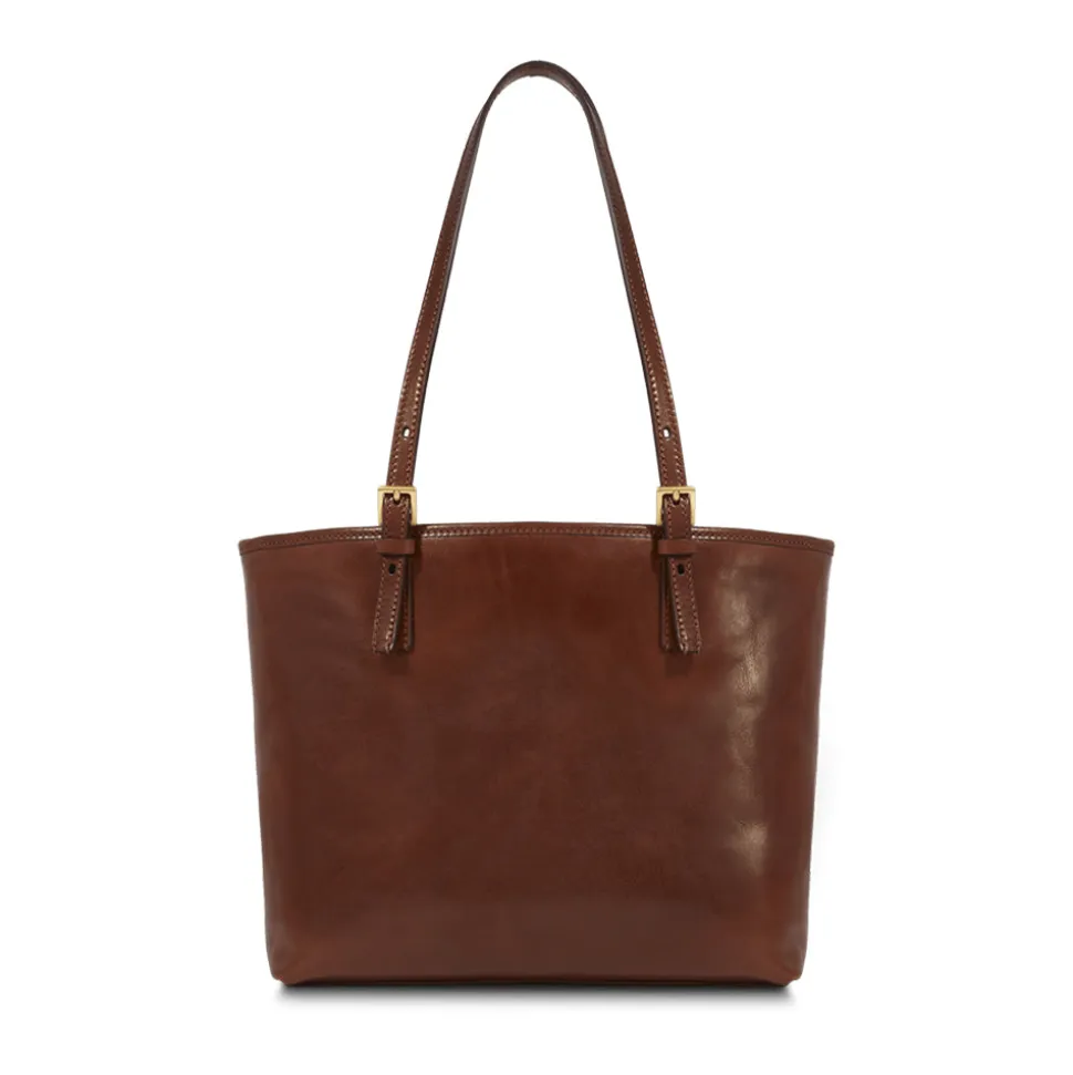 Borsa Shopper Due Manici a Spalla The Bridge in Pelle Marrone linea Story