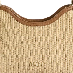 Borsa Sottospalla 1A Classe Alviero Martini linea Geo Bambù in Rafia colore Naturale LC96