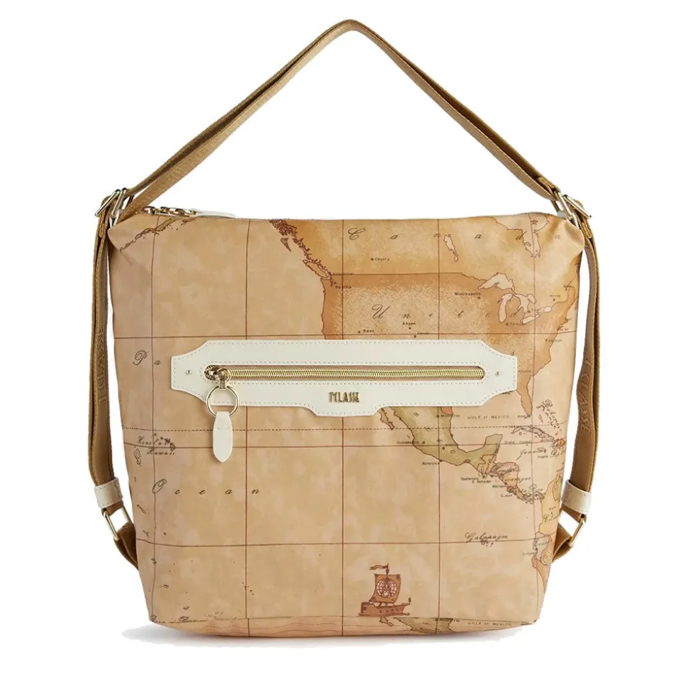 Borsa Sottospalla Doppia Portabilità 1A Classe Alviero Martini linea Social Fusion Geo Classic e Avorio LC01