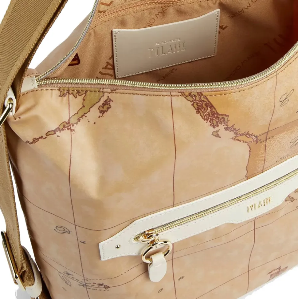 Borsa Sottospalla Doppia Portabilità 1A Classe Alviero Martini linea Social Fusion Geo Classic e Avorio LC01