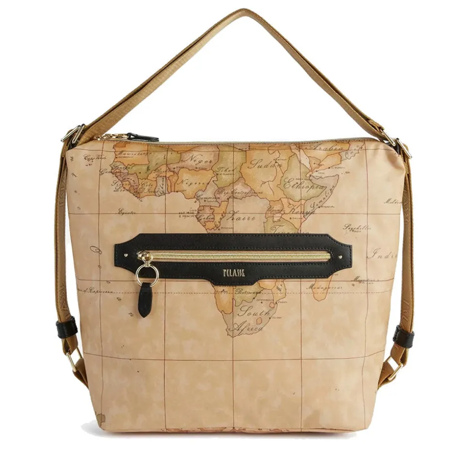 Borsa Sottospalla Doppia Portabilità 1A Classe Alviero Martini linea Social Fusion Geo Classic e Nero LC01