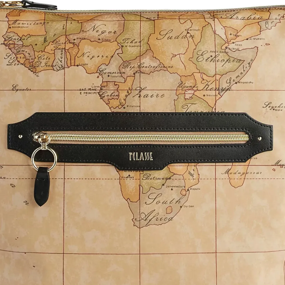 Borsa Sottospalla Doppia Portabilità 1A Classe Alviero Martini linea Social Fusion Geo Classic e Nero LC01