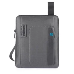 Borsello a Tracolla con Porta iPad PIQUADRO Linea Pulse CA1358P16 in Tessuto Chevron - Grigio
