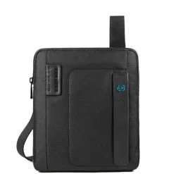 Borsello a Tracolla con Porta iPad®Air/Air2 - PIQUADRO Pulse CA1358P16 in Tessuto Chevron - Nero