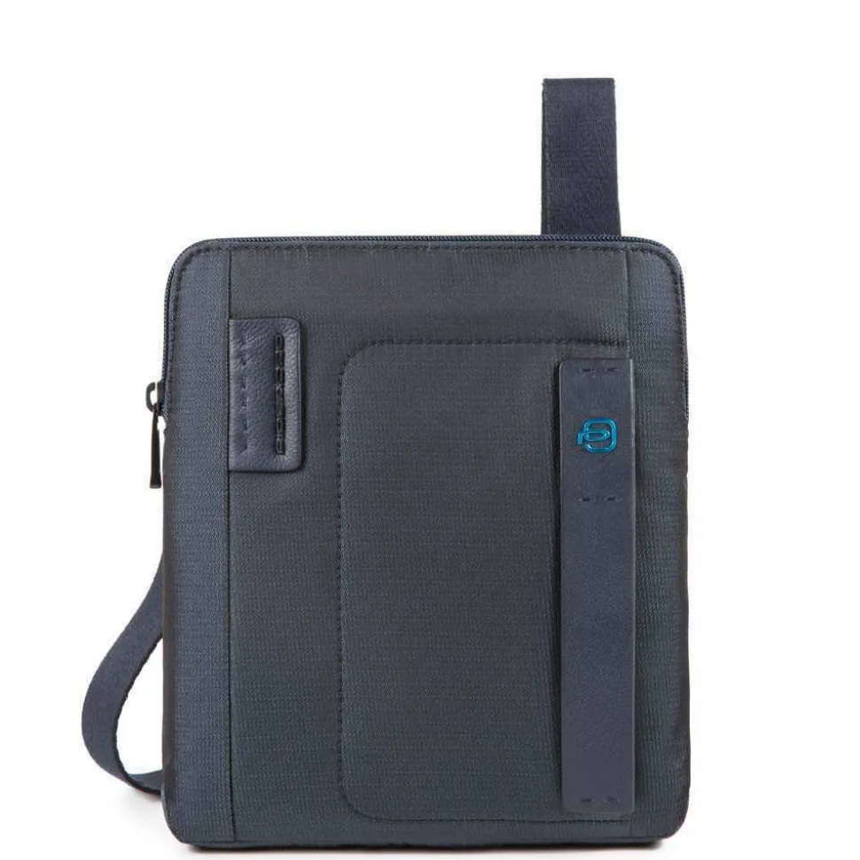 Borsello a Tracolla con Porta iPad®Air/Air2 - PIQUADRO Pulse CA1358P16 in Tessuto Chevron - Blu