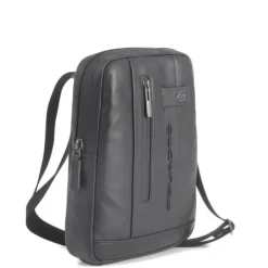 Borsello Organizzato Piquadro in Pelle Nera Porta iPad®10,5