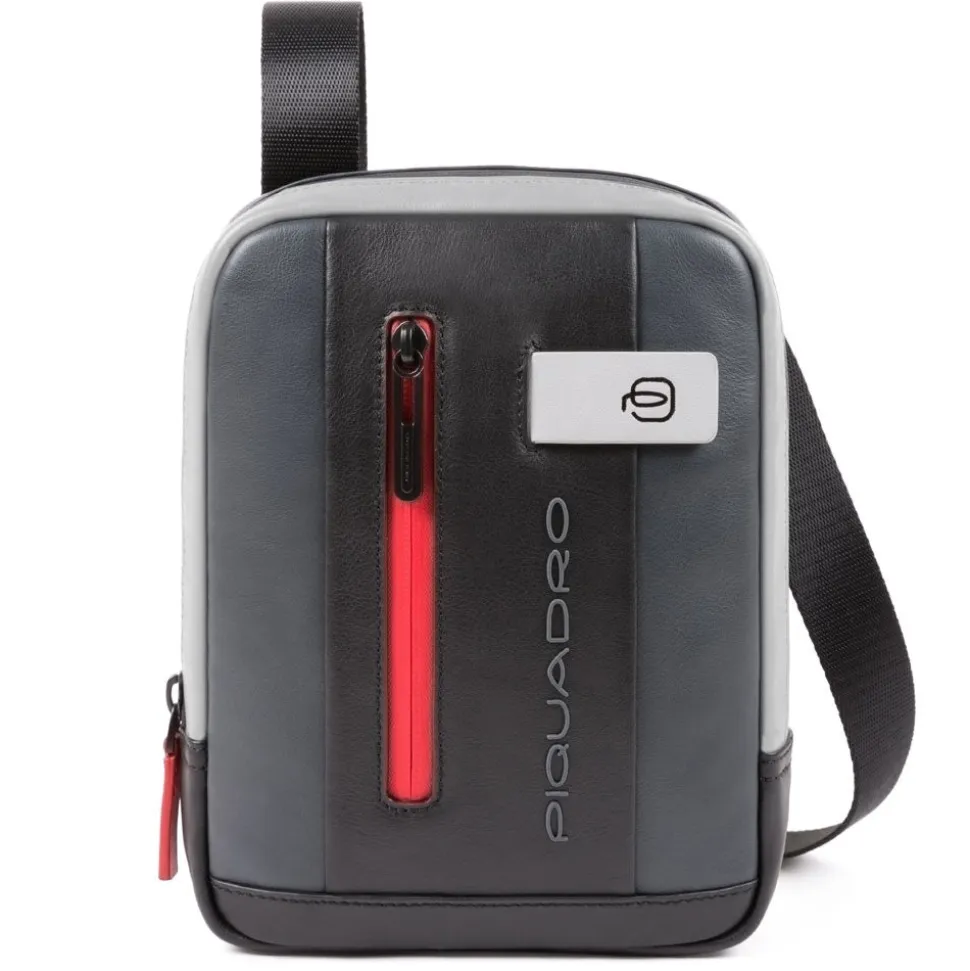 Borsello Piquadro a Tracolla in Pelle Grigia e Nera con Porta iPad®mini - CA3084UB00 Linea Urban