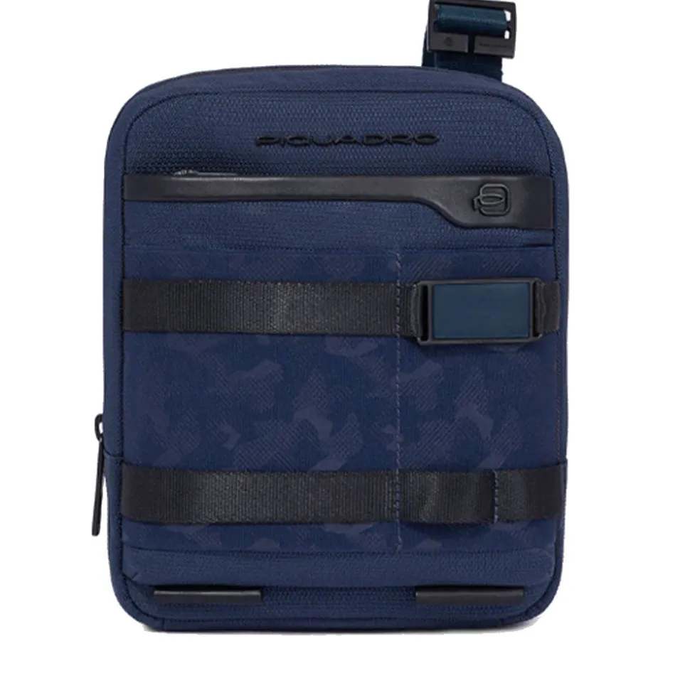 Borsello Uomo PIQUADRO con porta iPadmini in Tessuto Blu Linea FX -CA3084FX