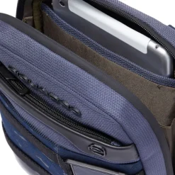 Borsello Uomo PIQUADRO con porta iPadmini in Tessuto Blu Linea FX -CA3084FX