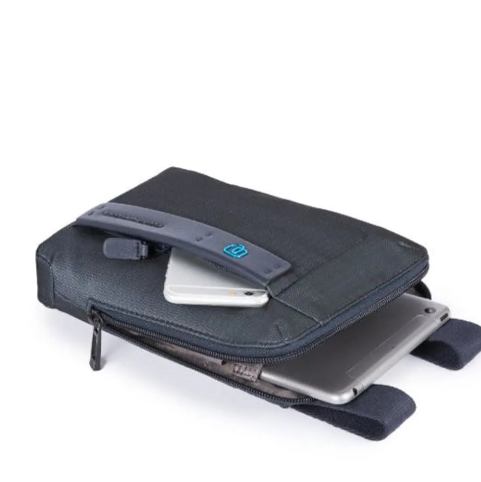 Borsello Uomo PIQUADRO con porta iPadmini - CA3084P16 in Tessuto Chevron - Grigio