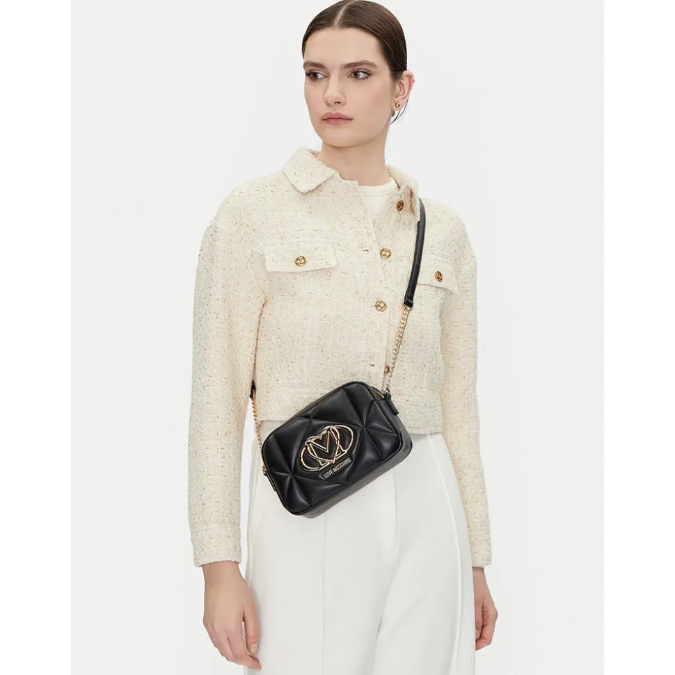 Camera Case Trapuntata LOVE MOSCHINO linea Embossed Nero