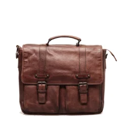 Cartella Uomo Porta Pc 15" con Pattina - Gianni Conti in Pelle Marrone