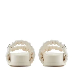 Ciabatte Donna ARMANI EXCHANGE con Doppia Fascia Imbottita Colore Off White