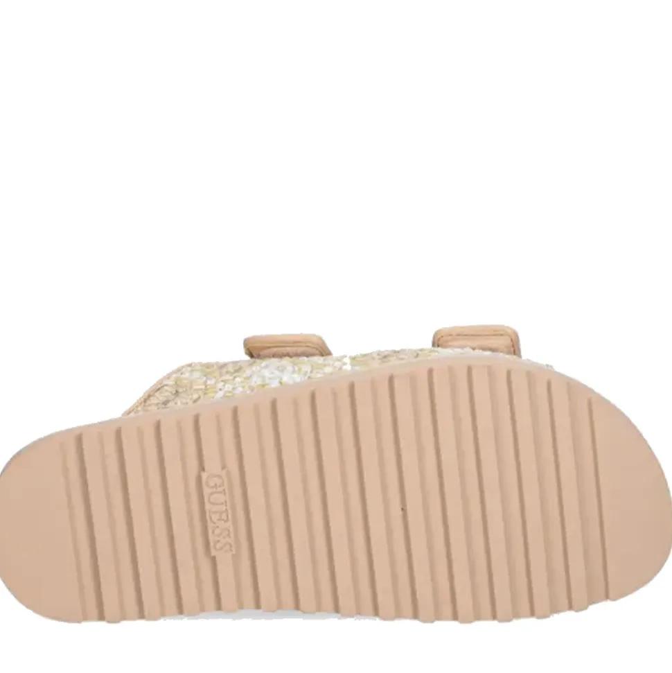 Ciabatte Donna GUESS Linea Fadelizz Colore Cream con Doppia Fascia