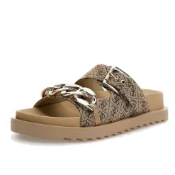 Ciabatte Donna GUESS Linea Fatema Colore Beige - Brown con Doppia Fascia