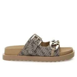 Ciabatte Donna GUESS Linea Fatema Colore Beige - Brown con Doppia Fascia