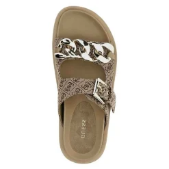 Ciabatte Donna GUESS Linea Fatema Colore Beige - Brown con Doppia Fascia