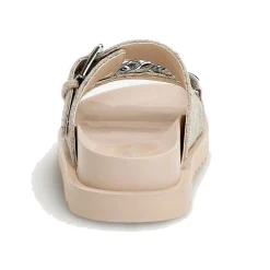 Ciabatte Donna GUESS Linea Fatema Colore Beige - Silver con Doppia Fascia
