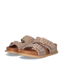 Ciabatte Doppia Fascia LIU JO Loren 09 in Denim stampa Monogram Beige