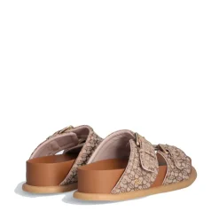 Ciabatte Doppia Fascia LIU JO Loren 09 in Denim stampa Monogram Beige