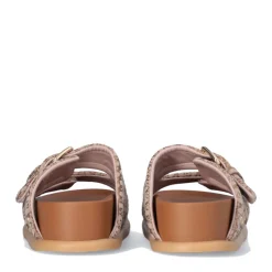Ciabatte Doppia Fascia LIU JO Loren 09 in Denim stampa Monogram Beige