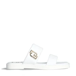 Ciabatte Flat LIU JO Iman 01 in Pelle Bianca