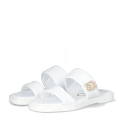 Ciabatte Flat LIU JO Iman 01 in Pelle Bianca