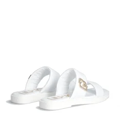 Ciabatte Flat LIU JO Iman 01 in Pelle Bianca