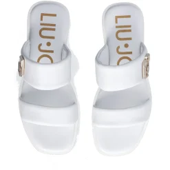 Ciabatte Flat LIU JO Iman 01 in Pelle Bianca