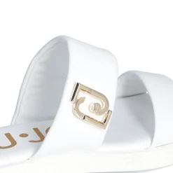 Ciabatte Flat LIU JO Iman 01 in Pelle Bianca