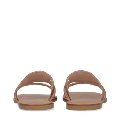 Ciabatte Flat LIU JO Saba 11 in Pelle color Cuoio con Maxi Logo