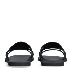 Ciabatte Flat LIU JO Saba 11 in Pelle Nera con Maxi Logo