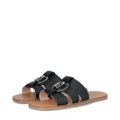 Ciabatte Flat LIU JO Saba 08 in Pelle Nera