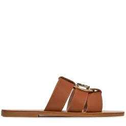 Ciabatte Flat LIU JO Saba 08 in Pelle color Cuoio