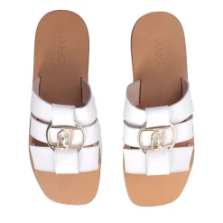 Ciabatte Flat LIU JO Saba 08 in Pelle Bianca