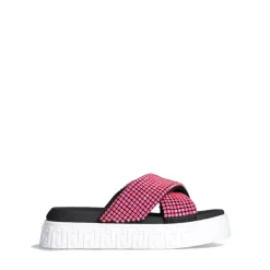 Ciabatte Platform Donna LIU JO Lovely Sandal 02 Nere con Strass Fuxia Fluo