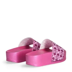 Ciabatte Platform in Gomma LIU JO Mykonos 01 con Fascia Logata Metallic Dark Pink