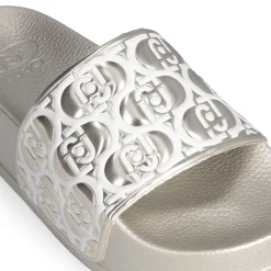 Ciabatte Platform in Gomma LIU JO Mykonos 01 con Fascia Logata Metallic Light Gold