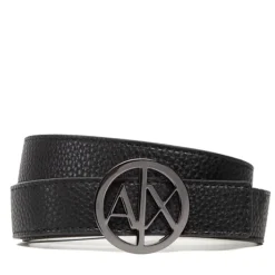 Cintura Donna ARMANI EXCHANGE Reversibile con Fibbia Tonda Colore Nero - Bianco