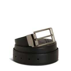 Cintura Uomo Double Face h 3,5 cm 1A Classe Alviero Martini stampa Geo Dark e Pelle Nera A485